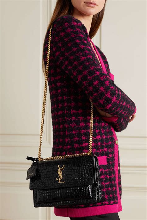 ysl sunset bag small|saint laurent crocodile bag.